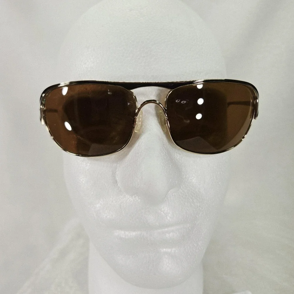 Oakley Cover Story Sunglasses Women Gold Black Metal Bronze Tinted Lenses Pilot
